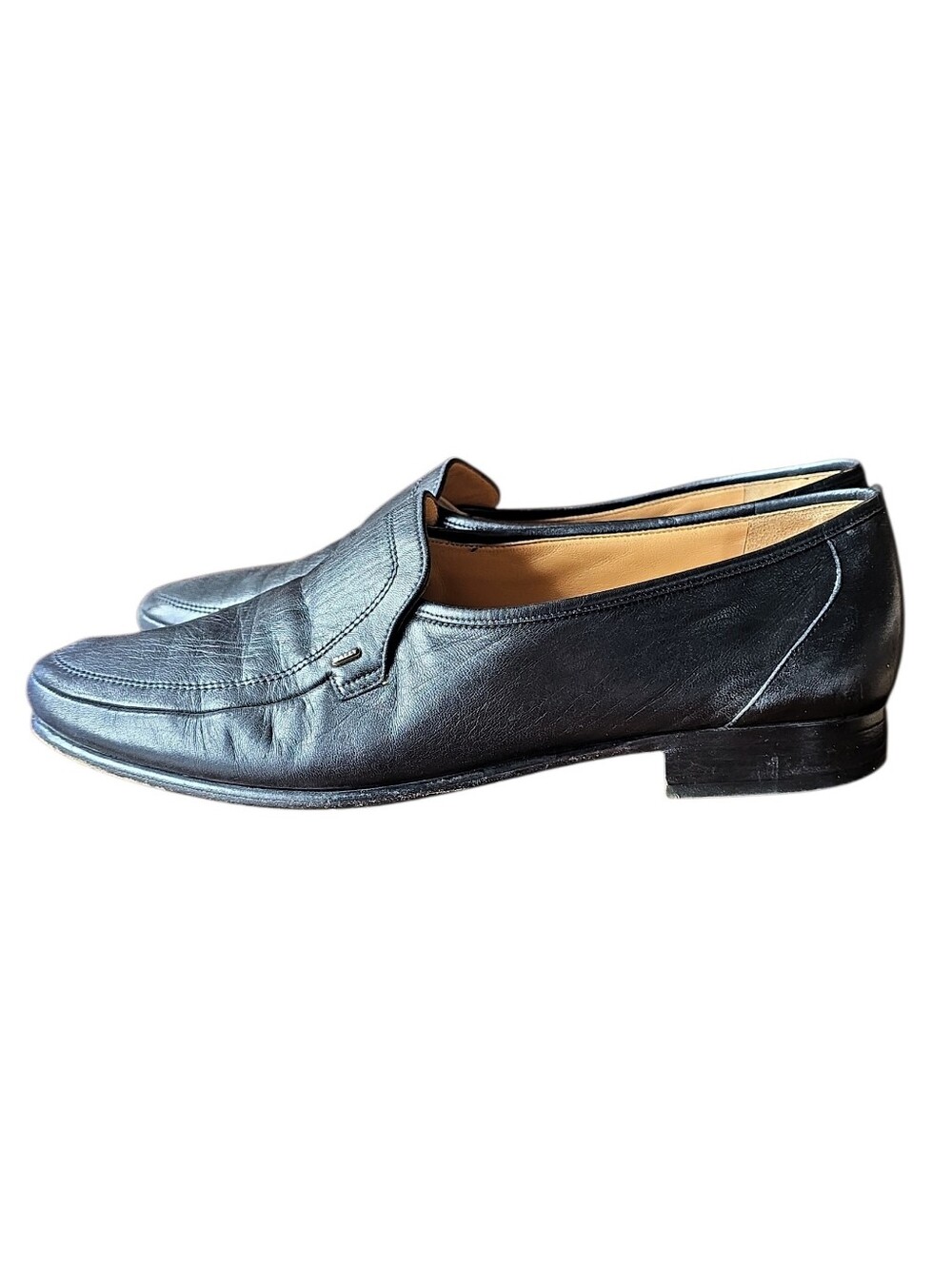 BALLY Vintage Mens Tirano Black Leather Slip-On Loafer US 11 - Picture 3 of 8